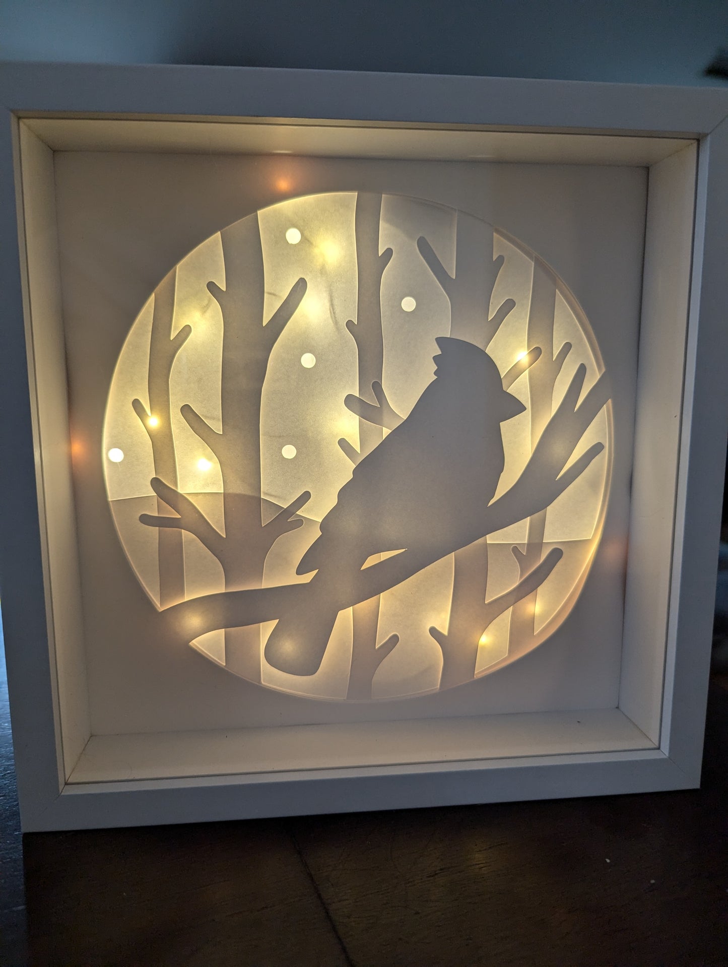 Cardinal light up shadow box